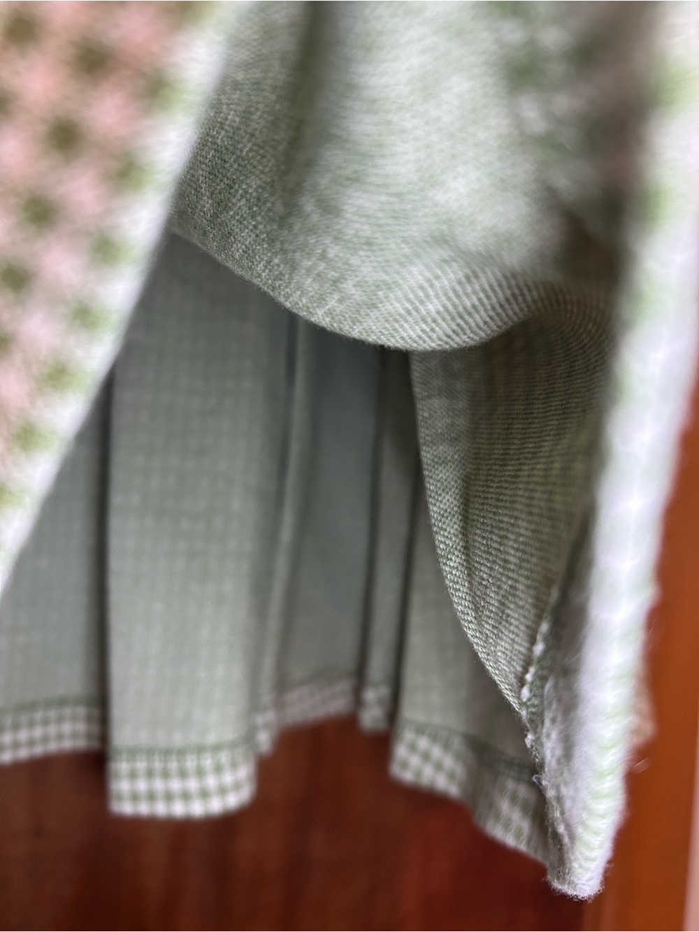 Free People Honey Pleated Gingham Mini Skirt Green - Picture 7 of 11